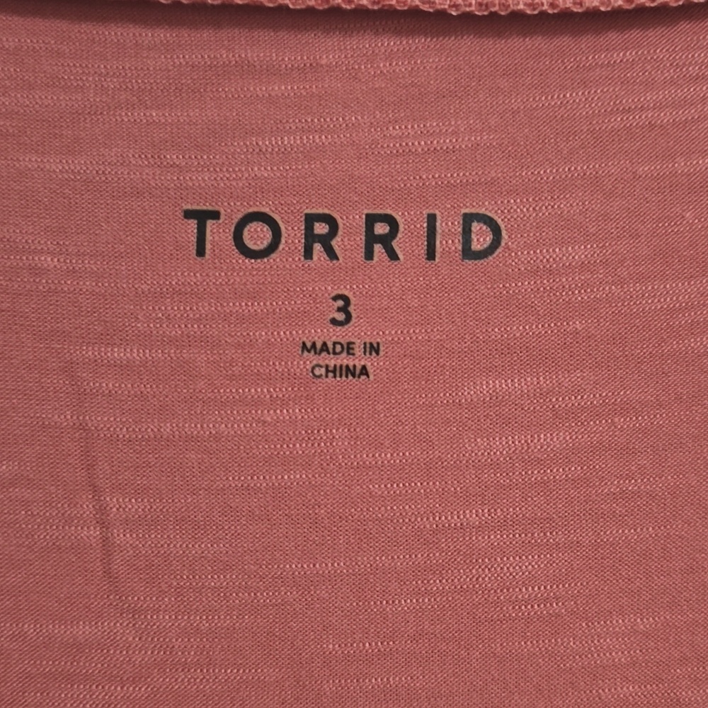Torrid Women's Size 3 Pink V-Neck Top Ruffle Sleeves - Picture 2 of 7